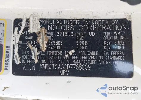 2013 Kia Soul z USA, uszkodzony, nr VIN KNDJT2A52D7768609